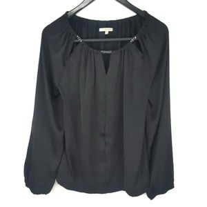 41 Hawthorne Black Long Sleeve Blouse Medium